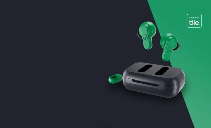 mini-écouteurs sans fil puissants et trouvables dime 2 T20J29 bleu foncé/vert Skullcandy